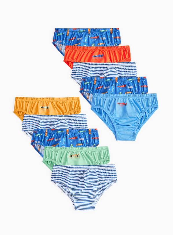 Racing Car Print Briefs 10 Pack 3-4 years